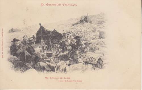 BOER WAR POSTCARD - A CAMP OF THE BOERS - LA GUERRE AU TRANSVAAL