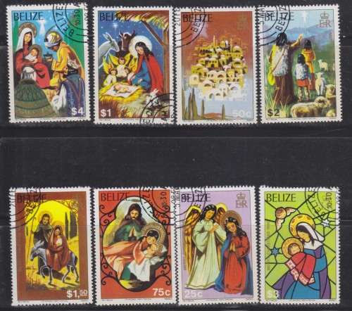 8 BEAUTIFUL THEMATIC STAMPS - CHRISTMAS - BELIZE