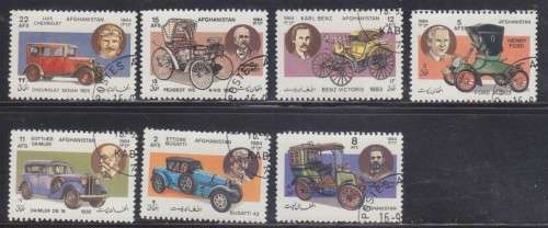 7 BEAUTIFUL THEMATIC STAMPS - VINTAGE CARS - AFGHANISTAN