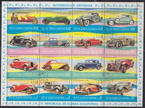 BEAUTIFUL THEMATIC MINIATURE SHEET - VINTAGE CARS - EQUATORIAL GUINEA