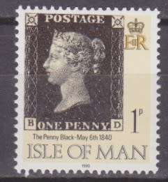 BEAUTIFUL THEMATIC STAMP - 150TH ANNIVERSARY OF PENNY BLACK 1990  - ISLE OF MAN MNH