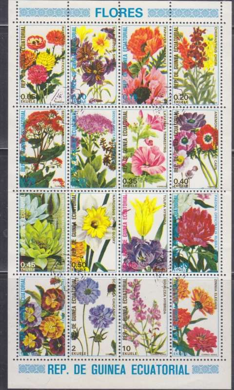 BEAUTIFUL THEMATIC MINIATURE SHEET - FLOWERS - EQUATORIAL GUINEA