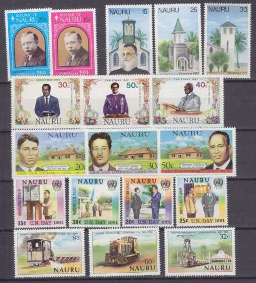 A SMALL COLLECTION OF 18 STAMPS FROM NAURU - MNH