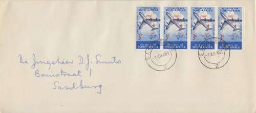 SALE!!!! SOUTH AFRICA FDC 1 DEC.1961 -50TH ANNIVERSARY OF 1ST S.A. FLIGHT