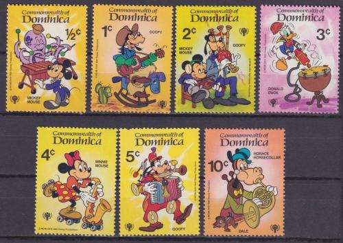 7  DISNEY STAMPS - INTERNATIONAL YEAR OF THE CHILD - 1979 - DOMINICA