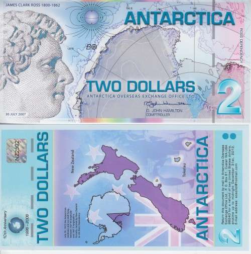 ANTARCTICA 2 DOLLAR - 30 JULY 2007  UNC