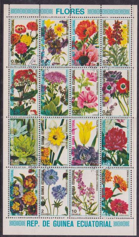 BEAUTIFUL THEMATIC SHEET - FLOWERS - EQUATORIAL GUINEA
