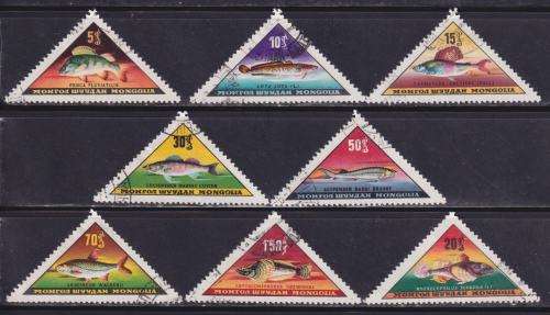 8 BEAUTIFUL THEMATIC STAMPS - FISH - MONGOLIA