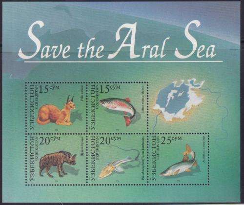 BEAUTIFUL THEMATIC MINISHEET - SAVE THE ARAL SEA - UZBEKISTAN