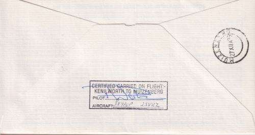 RECOVERED FROM CRASH COVER-CERTIFIED CARRIED ON FLIGHT KENILWORTH TO MUIZENBERG 1986