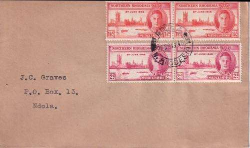 NORTHERN RHODESIA FIRST DAY COVER - VICTORY ISSUE 1946