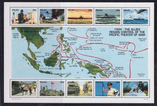 PALAU MINISHEET - 1994 Pacific Theatre in Second World War