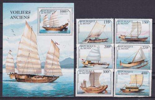 7 BEAUTIFUL THEMATIC STAMPS & MINISHEET - SAILBOATS - MNH