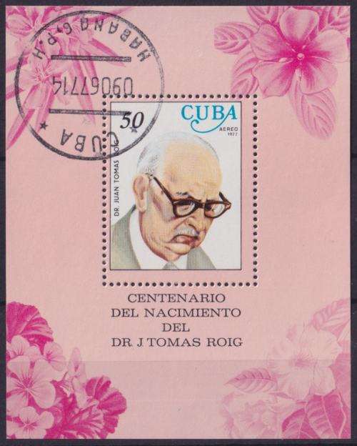 CUBA MINISHEET - 1977 Airmail - 100th Anniversary of the Birth of Doctor Juan Tomas Roig, Botanist