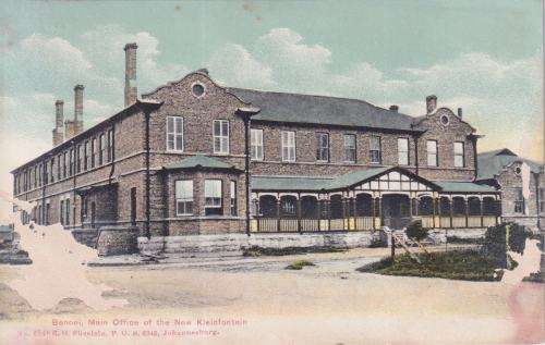SOUTH AFRICA  POSTCARD  EARLY 1900 - MAIN OFFICE OF THE NEW KLEINFONTEIN, BENONI