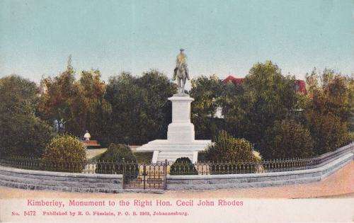 SOUTH AFRICA  POSTCARD EARLY 1900 - KIMBERLEY, CECIL JOHN RHODES MONUMENT