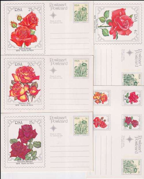 SOUTH AFRICA PREPAID POSTCARD SET OF 5 - ROSES