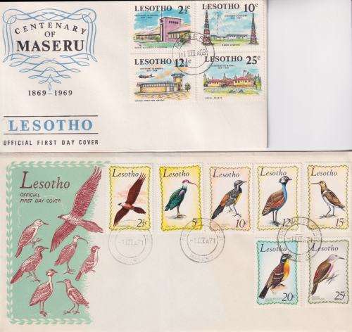 STARTING @ R10 - 2 x LESOTHO FDC`S - BEAUTIFUL THEMATICS