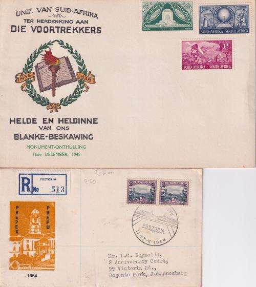 STARTING @ R10 - TWO UNION OF SOUTH AFRICA FDC`S