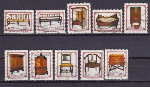 ONLY R10! SOUTH AFRICA 1992 ANTIQUE CAPE FURNITURE - COMPLETE SET OF 10 USED