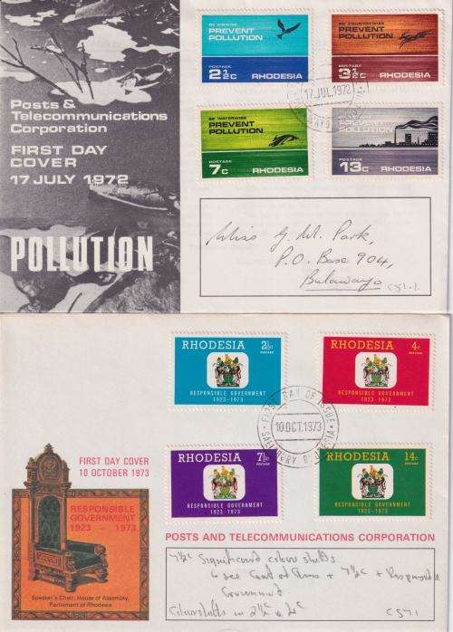 STARTING AT R10!! - 2 X RHODESIA FDC`S
