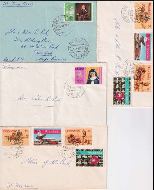 STARTING AT R10!! - 4 X RHODESIA FDC`S - PRIVATE