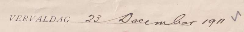 UNIQUE DOCUMENT! 1911 PROOF OF DEBT - CANCELLED: HEILBRON - 6d NATAL KING EDWARD (PERFIN-VERNIETIGD)