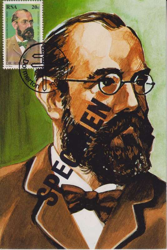 SOUTH AFRICA POSTCARD/MAXICARD - 1982 DR.ROBERT KOCH - SPECIMEN