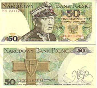 POLAND 50 ZLOTYCH P 142 UNC