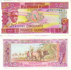 GUINEA 50 FRANCS 1985 P 29 UNC