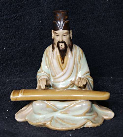 *REDUCED* Vintage Shiwan Mudman Seated Musician Figurine