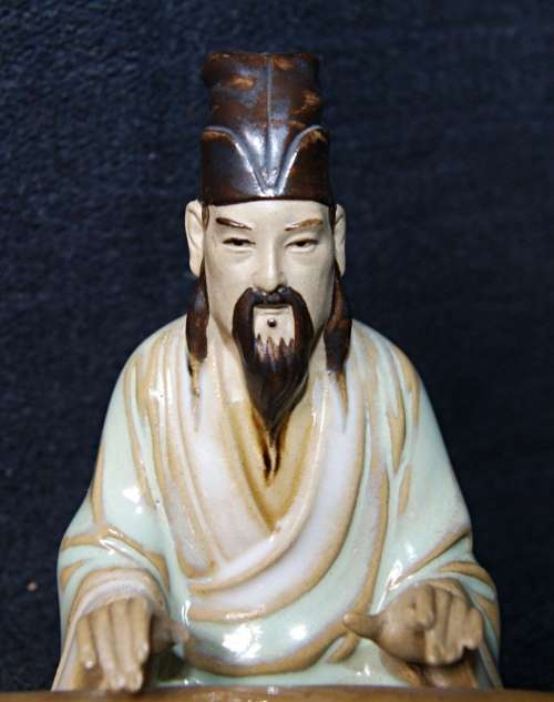 *REDUCED* Vintage Shiwan Mudman Seated Musician Figurine