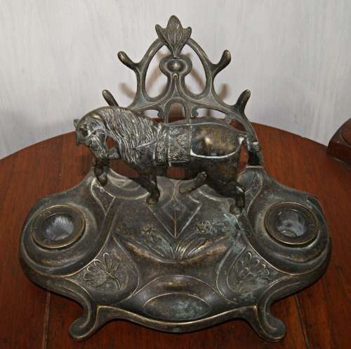 *REDUCED* Vintage Art Nouveau Style Horse Inkwell