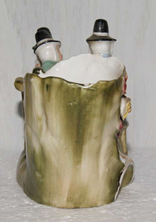 *REDUCED* German Porcelain `The Welsh Tea Party` Figurine Vase Planter