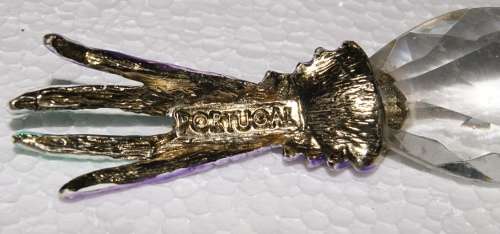 *REDUCED* Portuguese Brass Crystal and Enamel Peacock