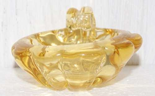 Amber Glass Trinket Dish