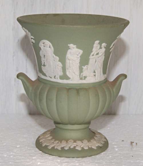 *REDUCED* Wedgwood Green Jasperware Urn Shaped Vase