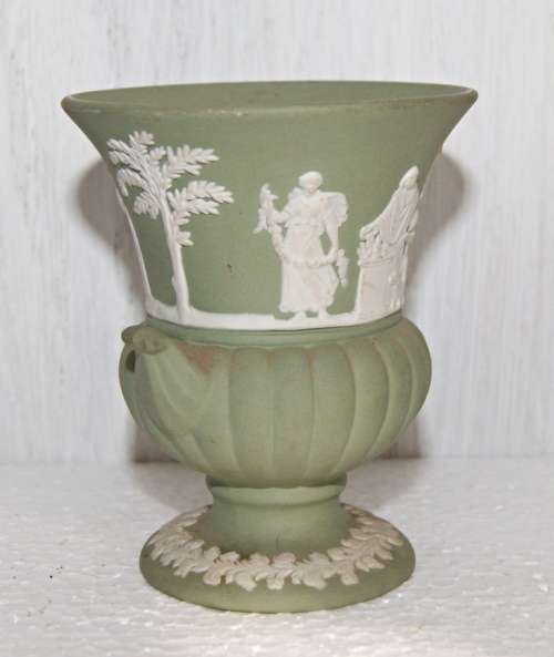 *REDUCED* Wedgwood Green Jasperware Urn Shaped Vase