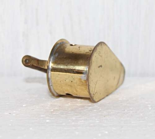 *REDUCED* Miniature Brass Coal Iron with Wooden Handle