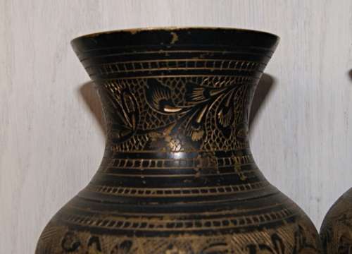 Pair of Etched Brass Vases !!REDUCED!!
