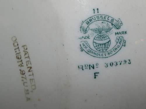 *REDUCED* Brussels W.H Grindley and Co England Serving Platter Patented October 19th 1897