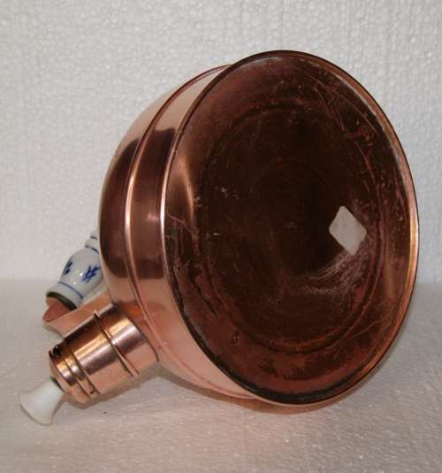 Copper Stovetop Kettle with Blue and White Porcelain Handle @@@ CCCRRRAAAZZZYYY R1 START