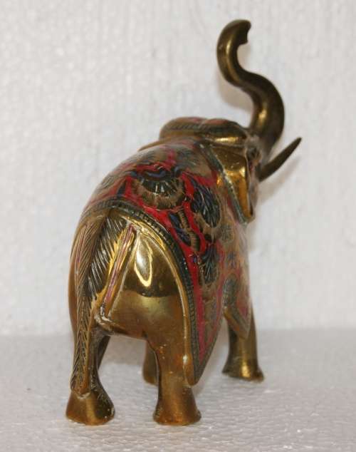 Vintage Brass and Enamel Elephant @@@ CCCRRRAAAZZZYYY R1 START!!!
