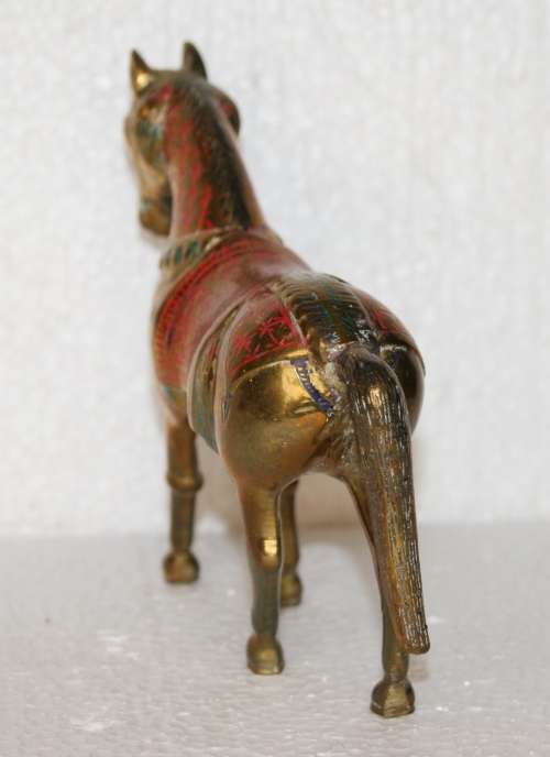Vintage Brass and Enamel Horse @@@ CCCRRRAAAZZZYYY R1 START!!!