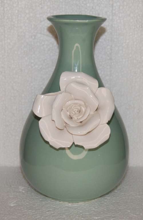 Green Ceramic Vase *REDUCED* (Chipped)