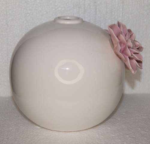 Spherical Ceramic Vase *REDUCED* (Flea Bites to Petals)