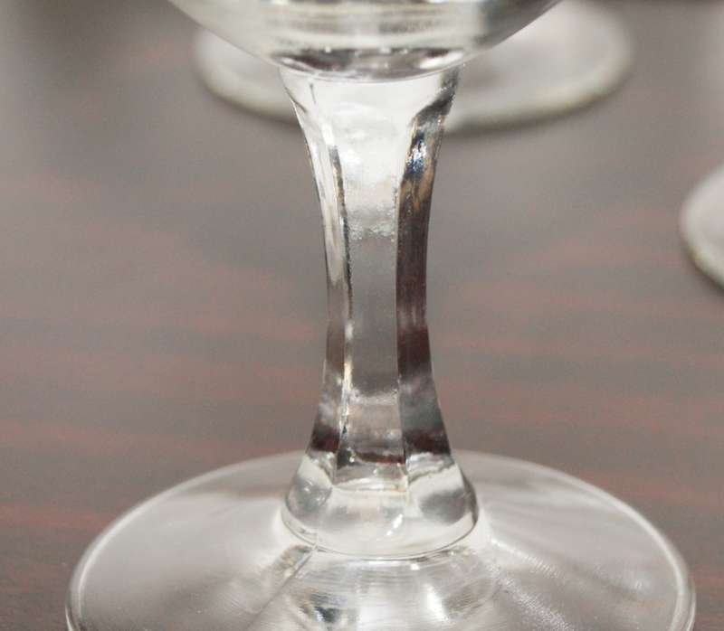 Set of 6 Hand Cut Grape Pattern Wine Glasses