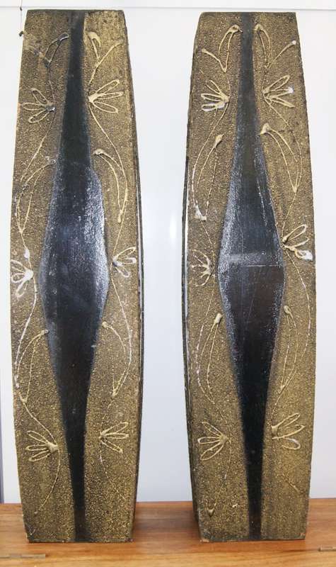 2x Wooden Decorative Vases for Dry Arrangements