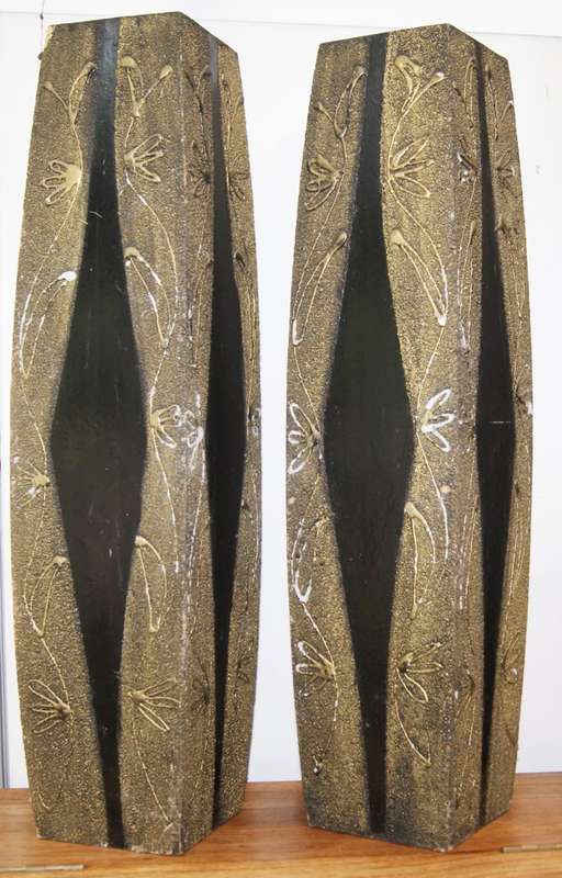 2x Wooden Decorative Vases for Dry Arrangements