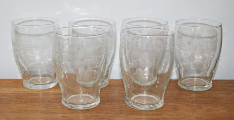 Set of 6 Grape Pattern Drinking Glasses